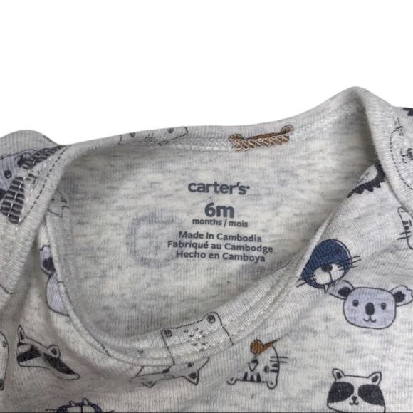 Carter’s Animal Faces Short Sleeve Bodysuit - Picture 2 of 3